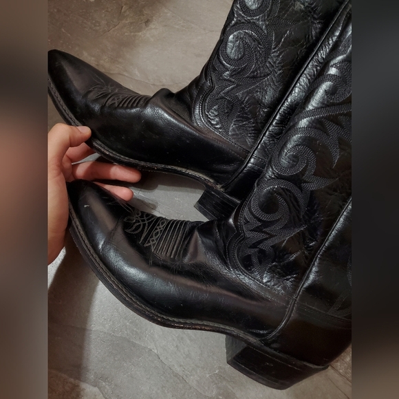 Dan Post Black Western Boots. Embroidery. Leather. Pointy Toes. Men 10.5D US - Picture 10 of 16